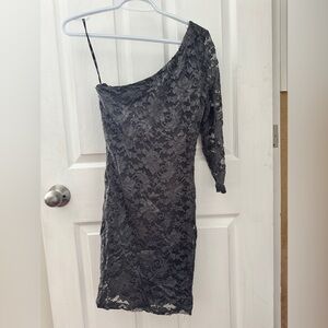 Guess Black One-Shoulder Lace Dress